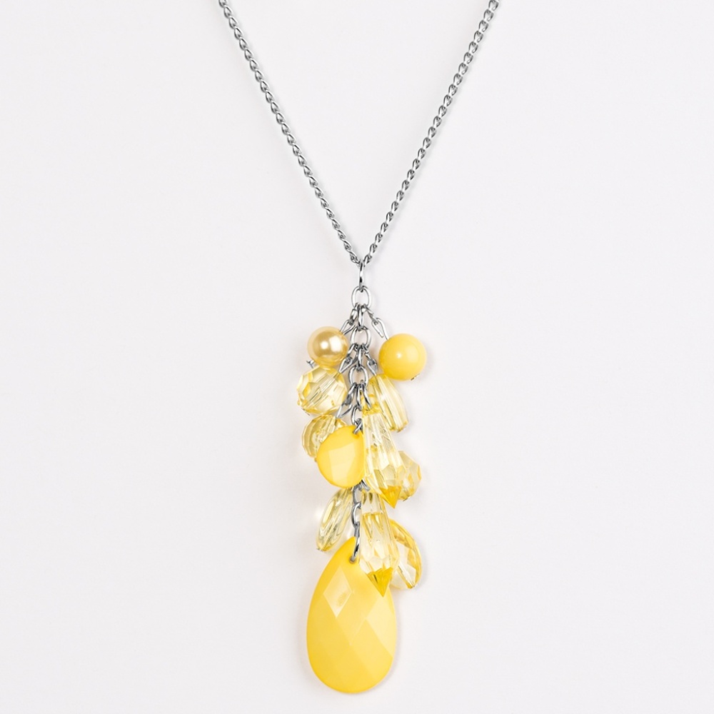 NWT yellow long length necklace & earring set